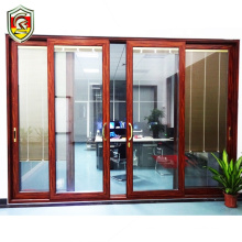 Foshan supplier 2.0mm thick heavy duty double glazing aluminium main entrance sliding door